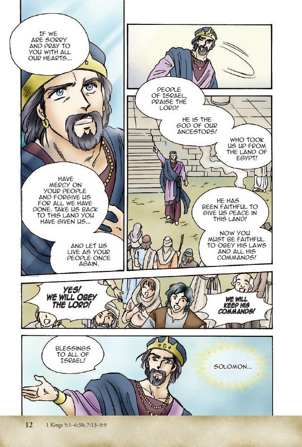 Manga Messengers – Christian Manga Bible Stories About Prophets | Bible Study Book for Kids, Teens & Young Adults. Comic strip with biblical characters and dialogue bubbles