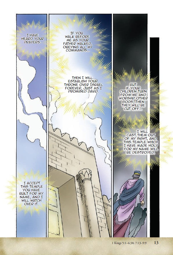Manga Messengers – Christian Manga Bible Stories About Prophets | Bible Study Book for Kids, Teens & Young Adults. Comic book panel with architectural elements and text