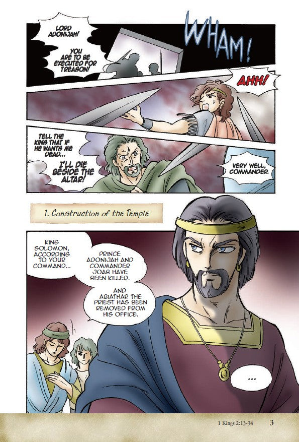 Manga Messengers – Christian Manga Bible Stories About Prophets | Bible Study Book for Kids, Teens & Young Adults. Comic book page with action scenes and character dialogue.