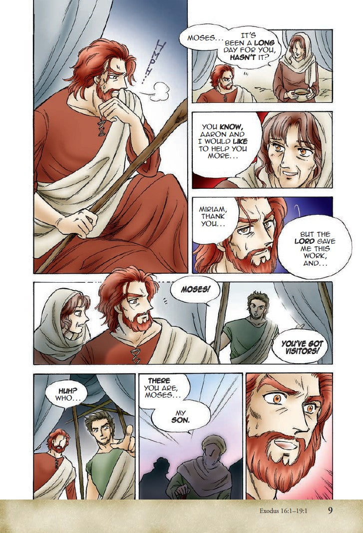 Manga Melech | The Story of Israel's Kings – Bible Manga for Teens & Young Adults. Interior manga page with character dialogue and action scene – Manga Melech Bible graphic novel for teens ages 13–18