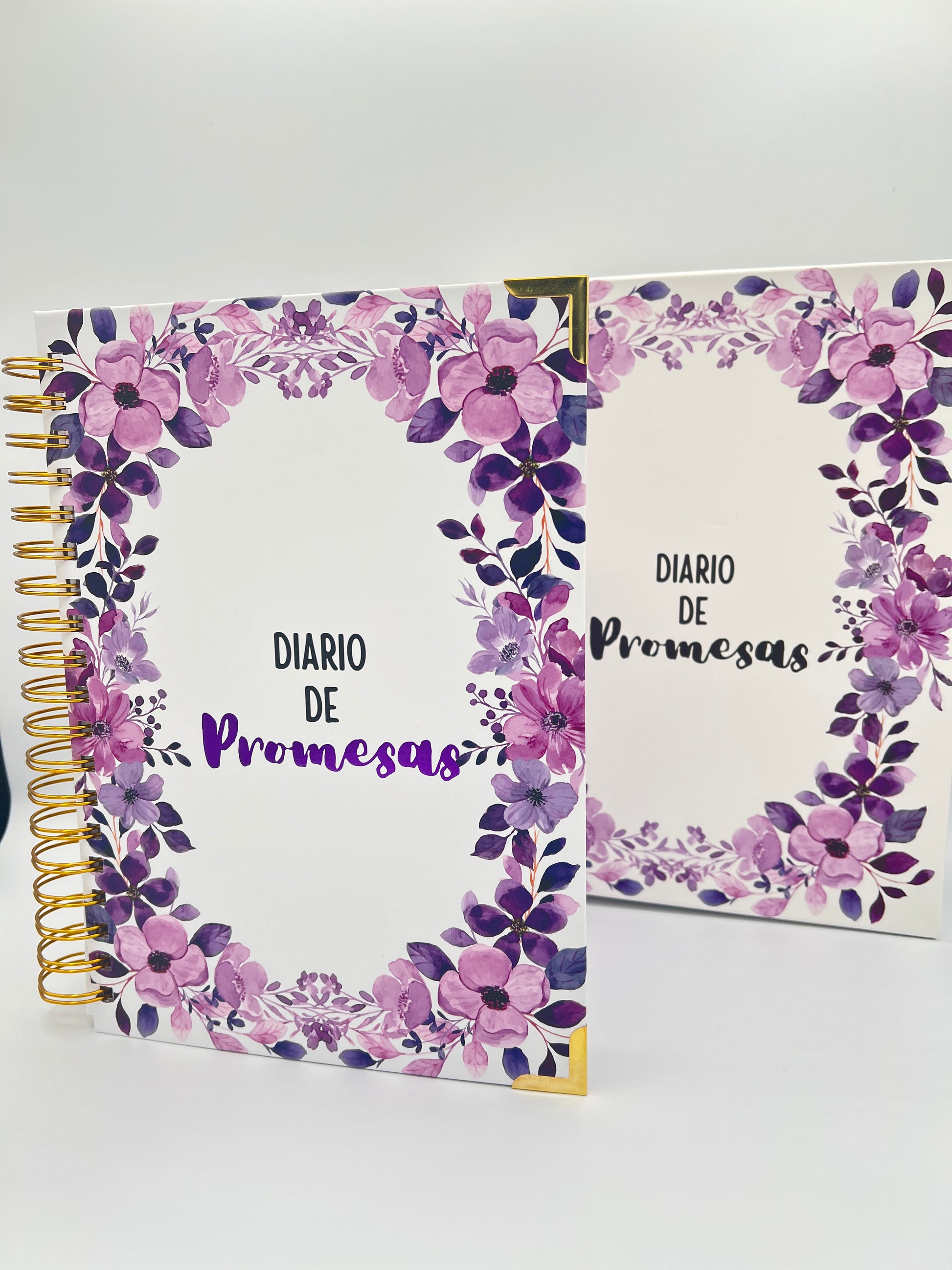 Ministry Leader Bundle – Spanish Edition | Devotional Journal, Preaching Notebook & Bible Study Guide. Cover of the Diario de Promesas devotional journal included in the Ministry Leader Bundle – Spanish Christian promise journal for ministry leaders and pastors by Kairos Creations