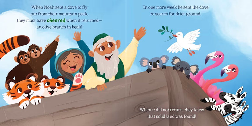 Noah’s Gloomy Joyful Ark – Little Bible Heroes Board Book #8 | Bible Story of Faith, Joy & God’s Promise for Kids. Open Book.