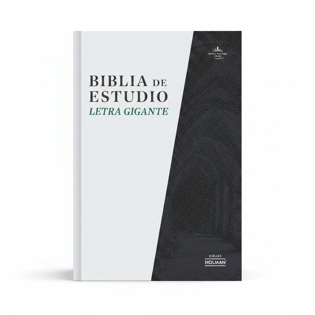 RVR 1960 Giant Print Study Bible Spanish Edition – full product detail shot, alternate angle – Kairos Creations