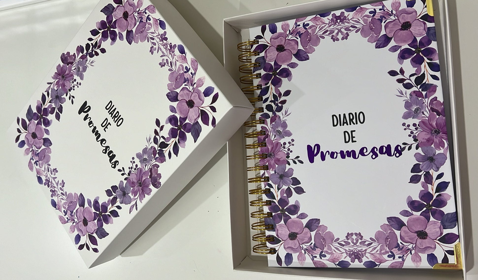 Set of 3 Diario de Promesas Bible Study Journals – Complete Devotional & Verse Study Materials (Spanish Edition). Three Diario de Promesas Spanish devotional journals displayed together – complete Bible study set for Christian adults and Spanish-speaking believers