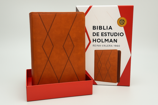 RVR 1960 Holman Study Bible – Brown Imitation Leather - Front