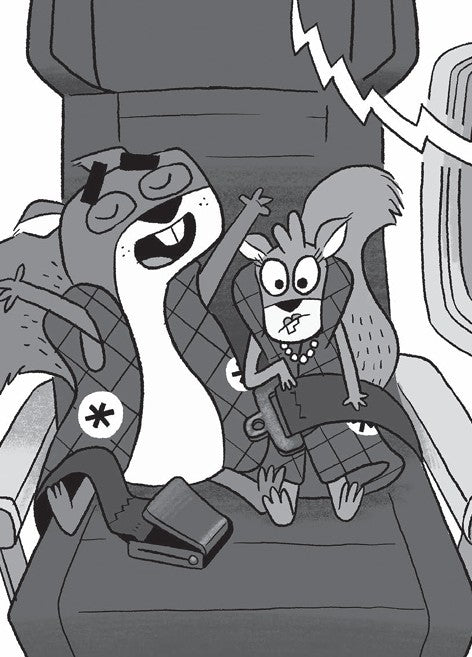 Book 7 – Merle of Nazareth – The Dead Sea Squirrels | Christian Adventure for Kids. Interior comic panel with cartoon characters in a vehicle – Dead Sea Squirrels Christian adventure chapter book for kids ages 6–10