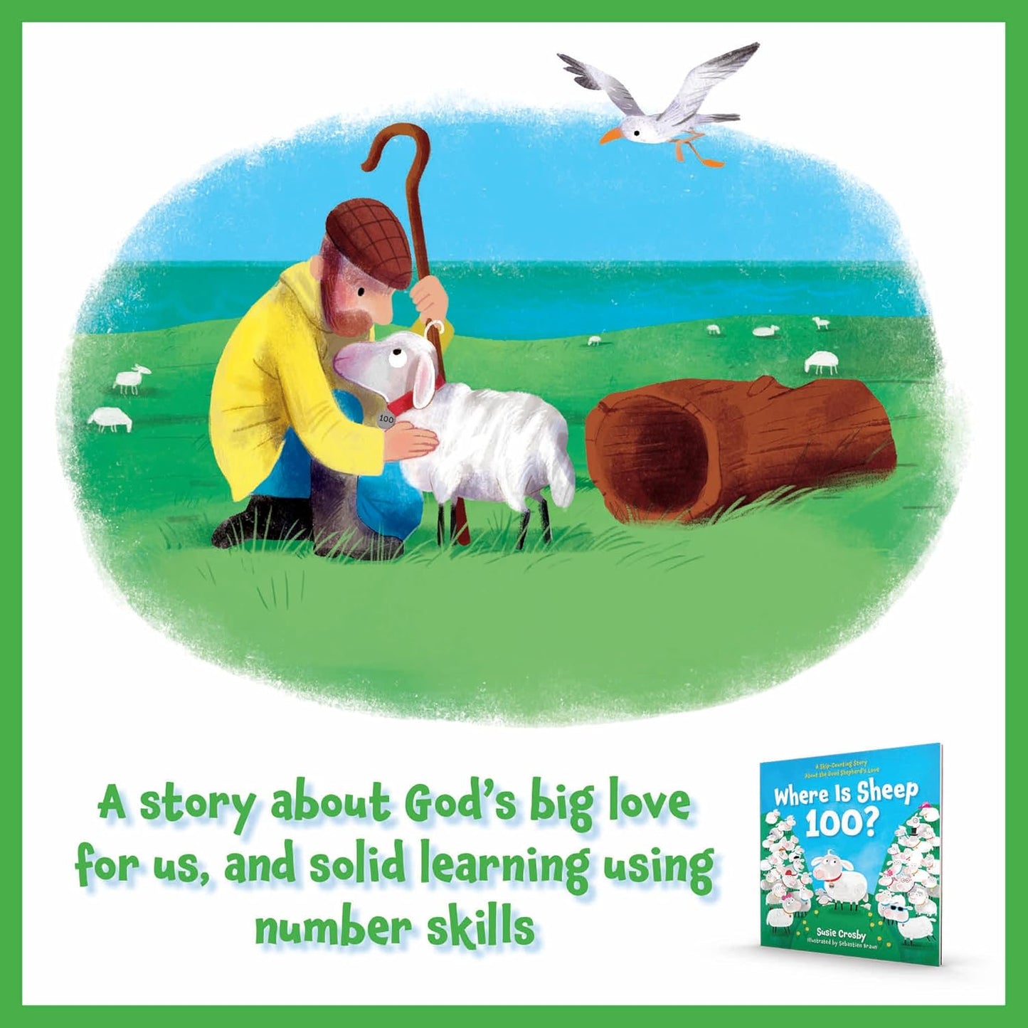 Where Is Sheep 100? – Little Bible Heroes Board Book #11 | A Skip-Counting Adventure About the Good Shepherd’s Love. Open page book